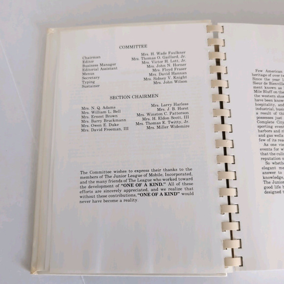 One of a Kind Recipes from the Junior League of Mobile Alabama Cookbook - Picture 4 of 12